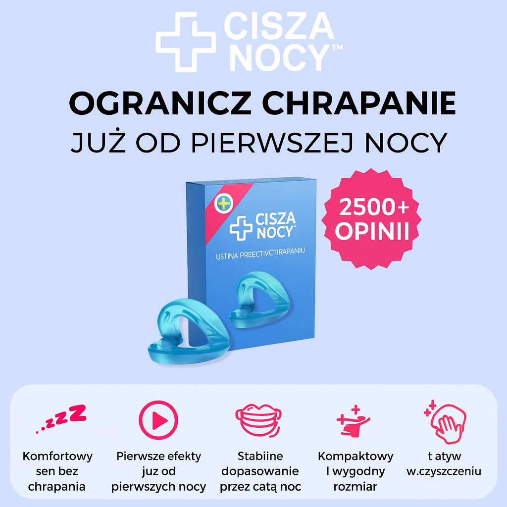 CiszaNocy™ – Ustnik Przeciw Chrapaniu (Uniwersalny)
